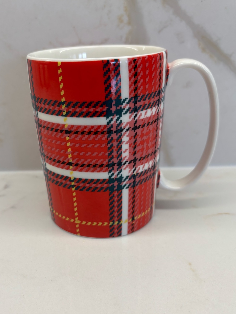 New Kate Spade New York Lenox Red  Christmas Plaid Festive Coffee Tea Mug